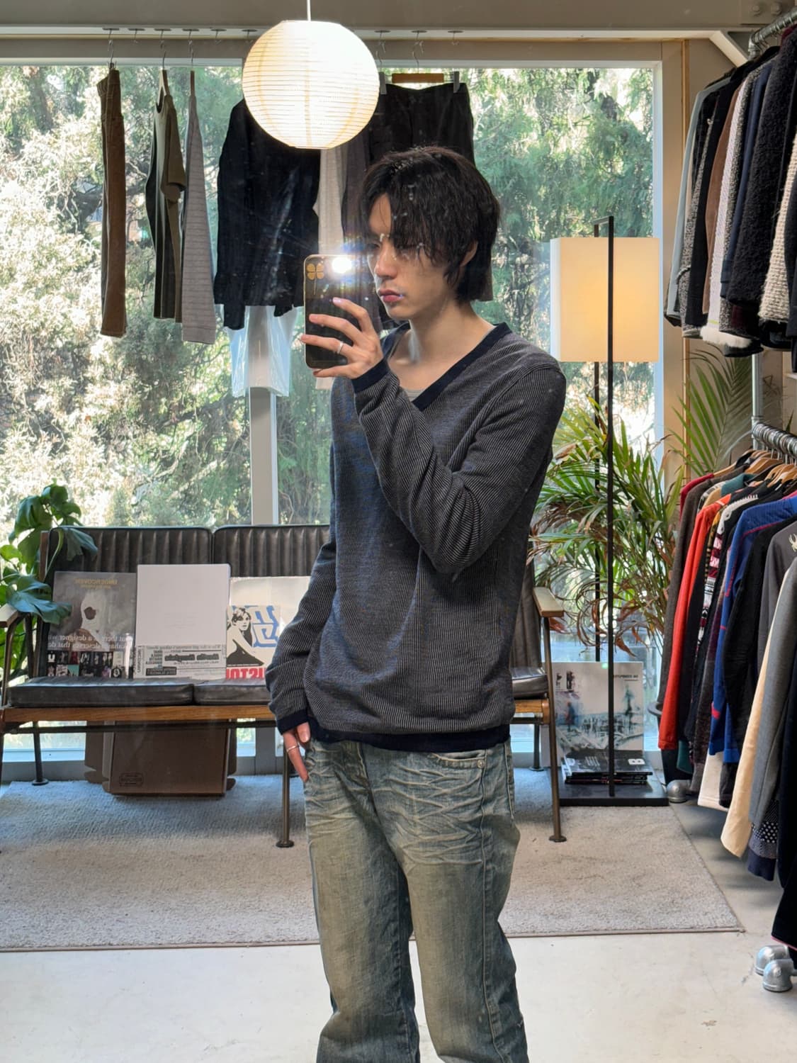 솔리드 옴므 브이넥 울니트 상품이미지4