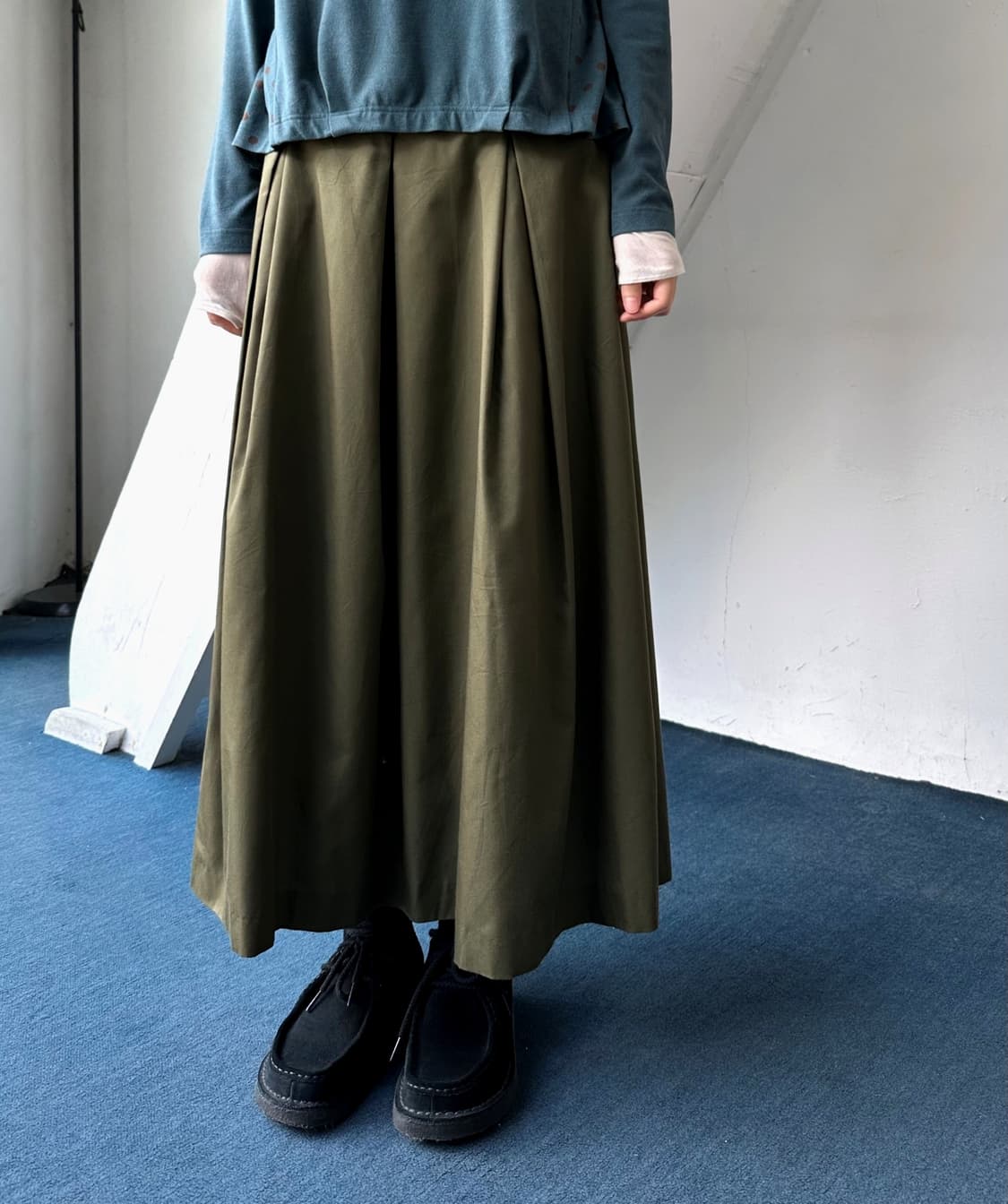 Cotton wide silhouette long skirt 상품이미지3