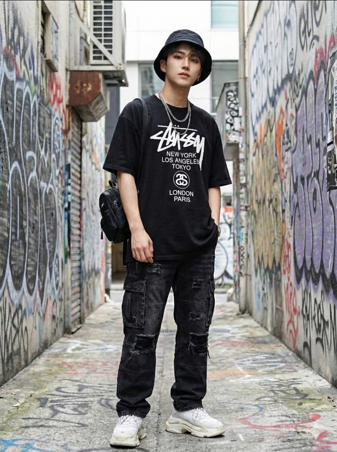 스투시. 월드투어 반팔 티셔츠_XXL 상품이미지1