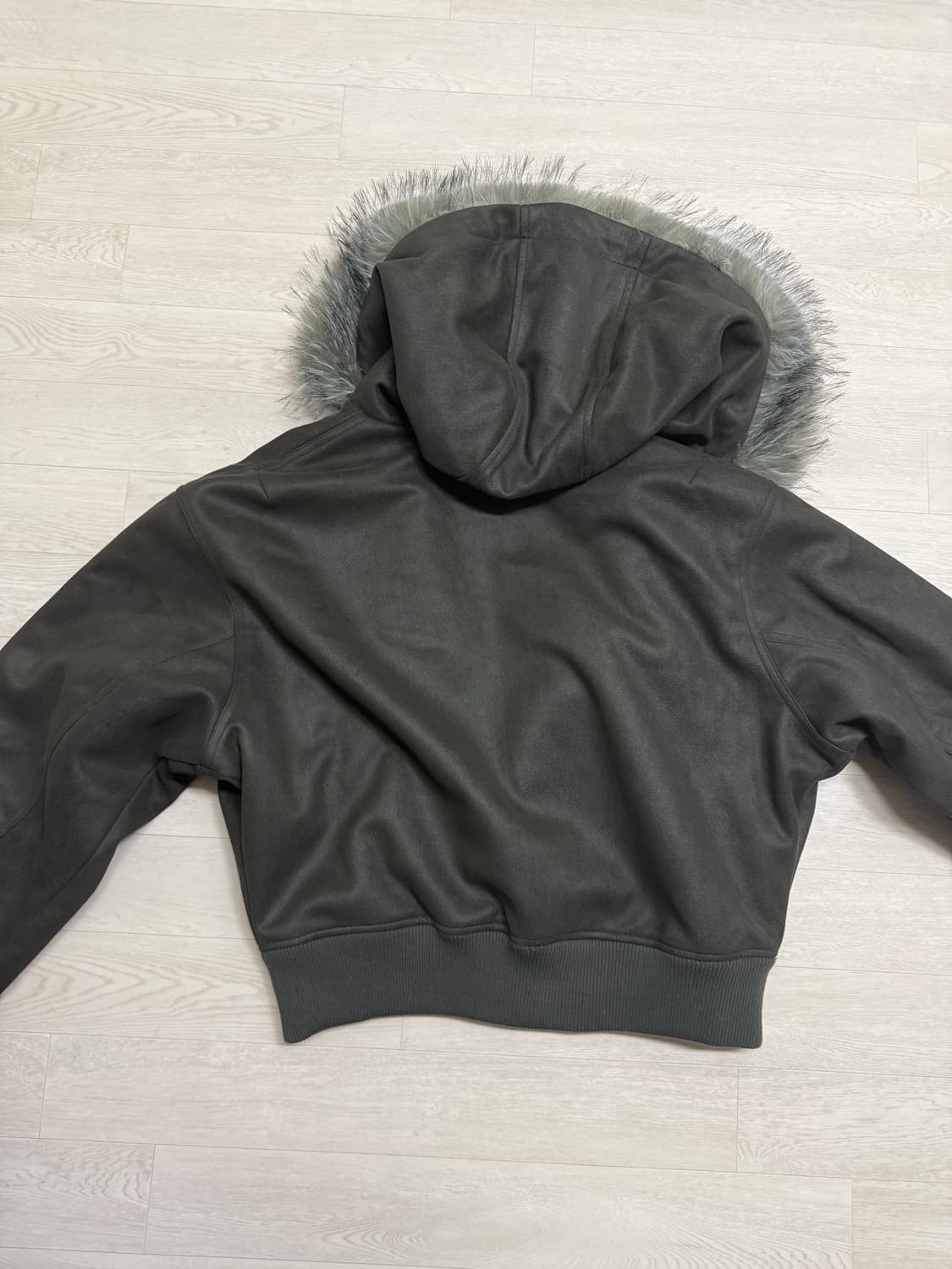 자라 페이크 스웨이드 퍼 패딩 자켓 m 상품이미지2