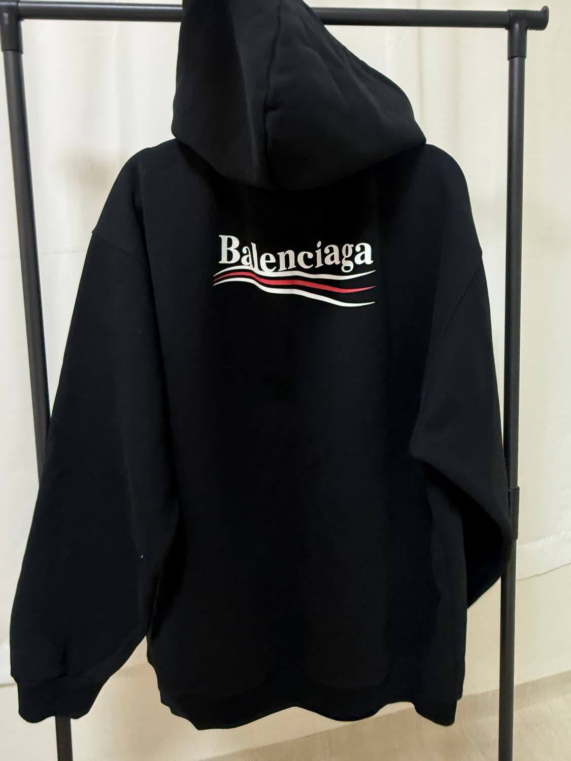 발렌시아가 웨이브 로고 후드티 XL 상품이미지1