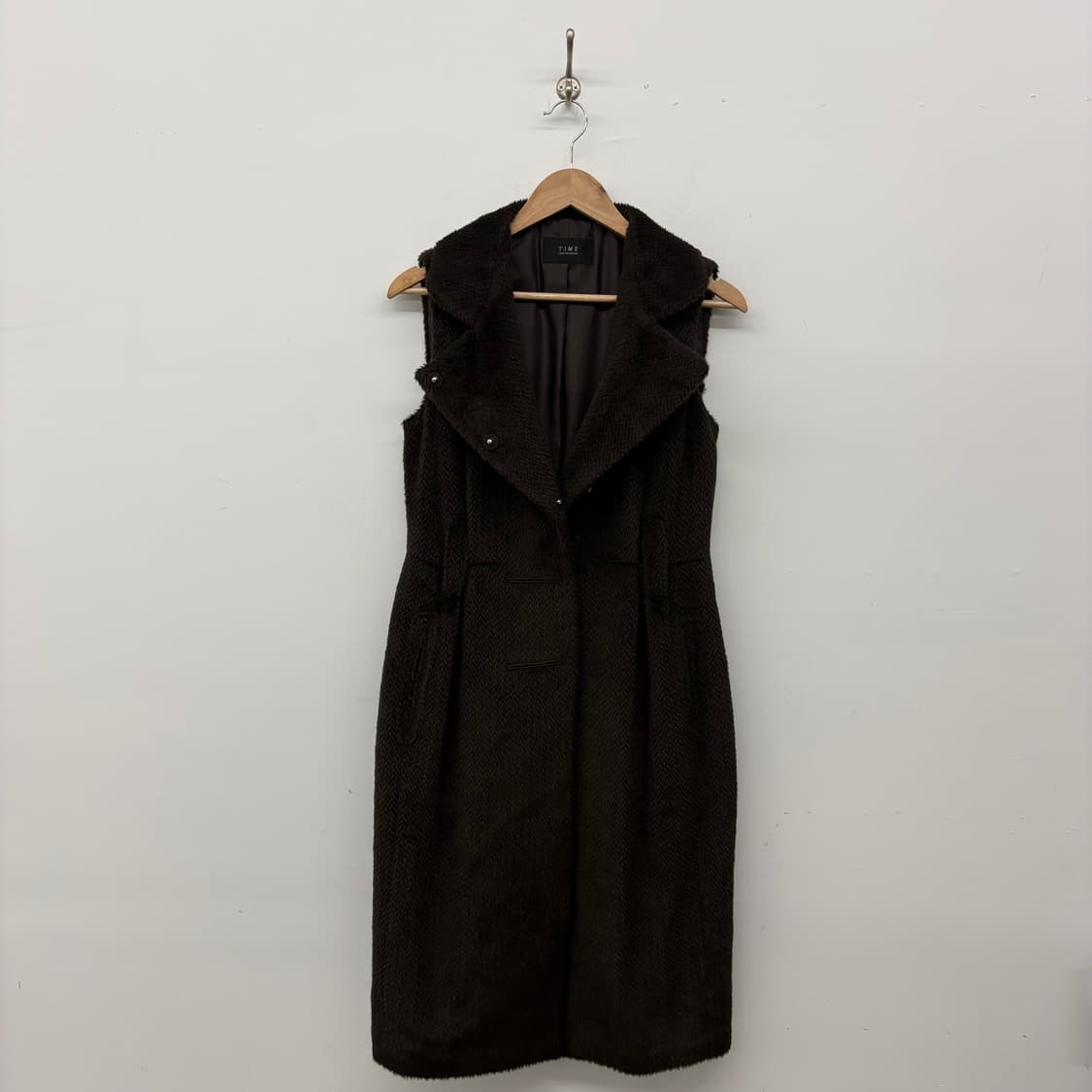TIME 타임 브라운 롱 베스트 조끼 여/M 상품이미지1
