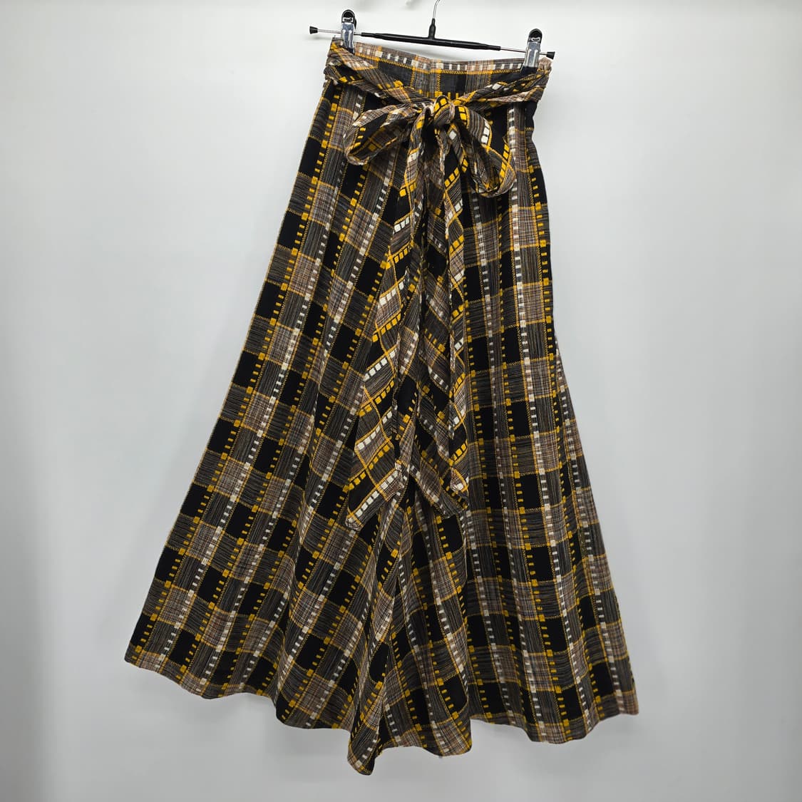 하이웨이스트 체크 롱스커트 XS 상품이미지5