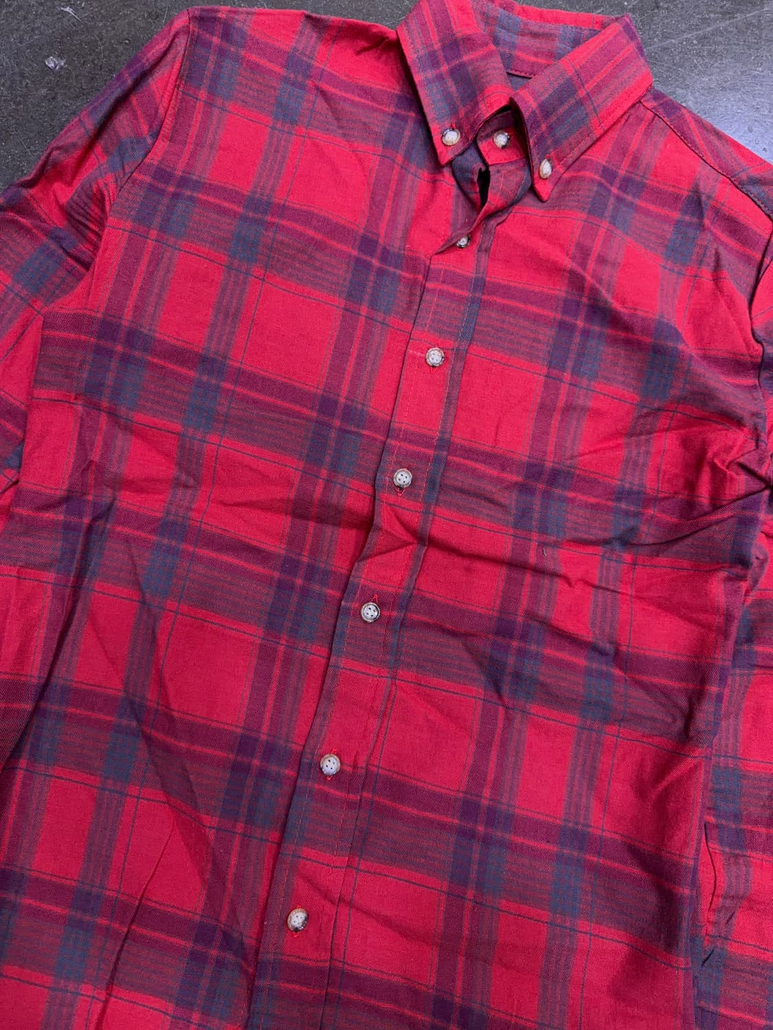 제이후쿠 레드 체크 캐쥬얼 셔츠 남방 M 상품이미지4