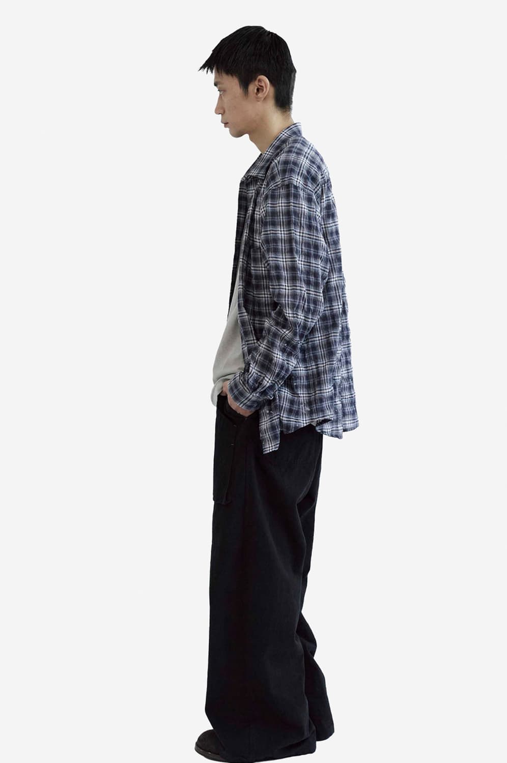 폴리테루 컨트리 체크셔츠 네이비 페인티드 2 상품이미지2