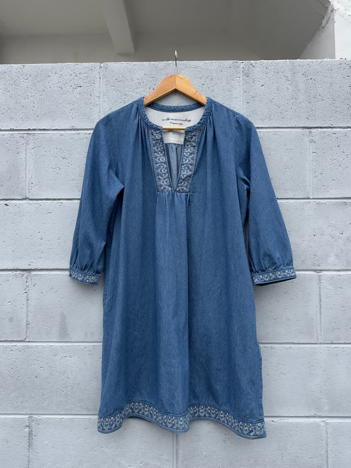 플로럴 자수 데님 원피스 상품이미지3