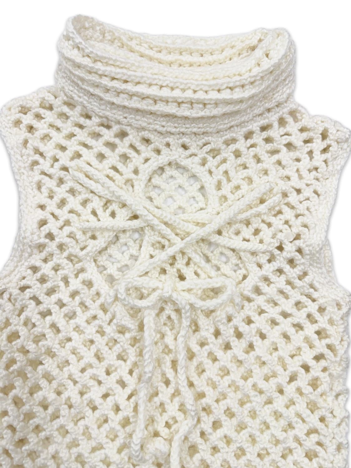 빈티지 디테일 하이넥 레이어드 니트 베스트 상품이미지4