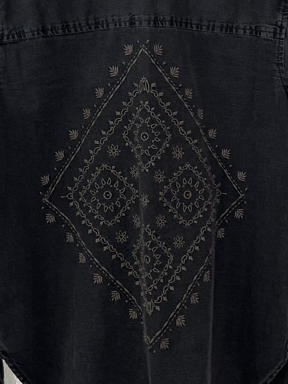 S) 아메리칸이글 자수 데님 셔츠 흑청 상품이미지3