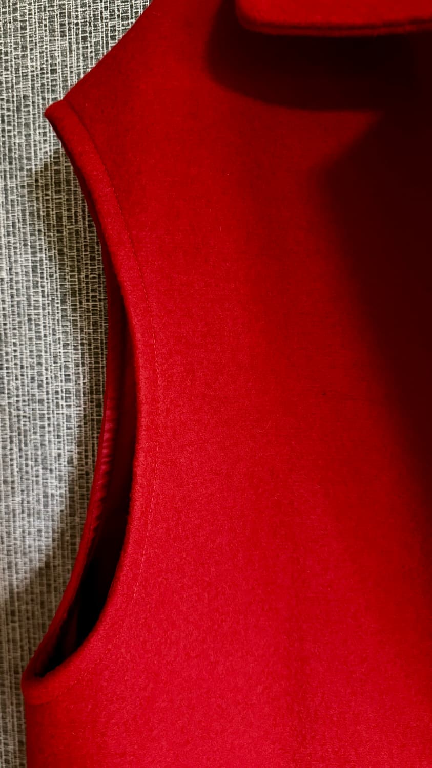 레드 싱글 버튼 조끼 베스트 롱코트 프리사이즈 크리스마스 상품이미지4