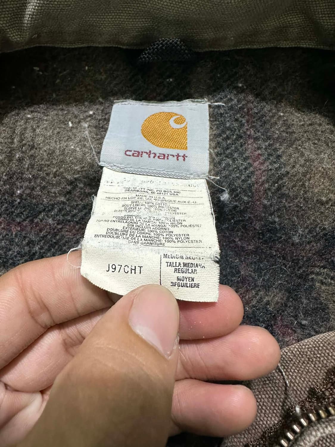 칼하트 자켓 J97 CHT size M 상품이미지4