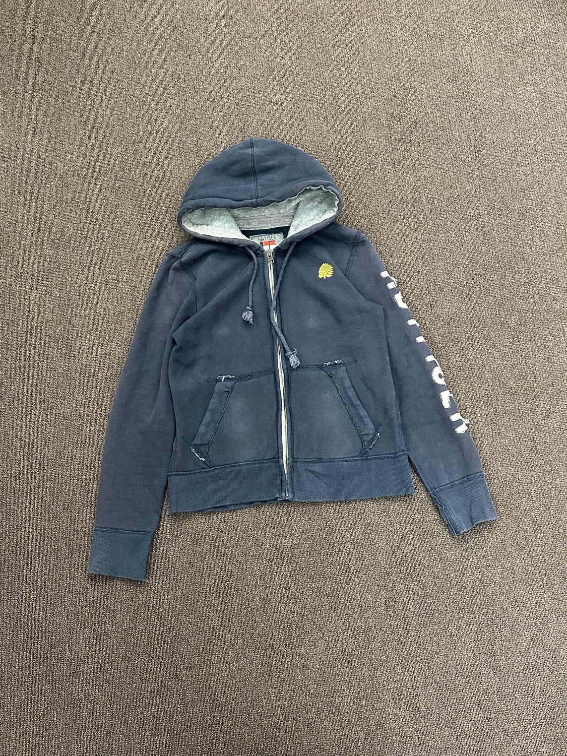 S)Japanese vintage 여성 알파벳 패치 후드 집업 상품이미지8