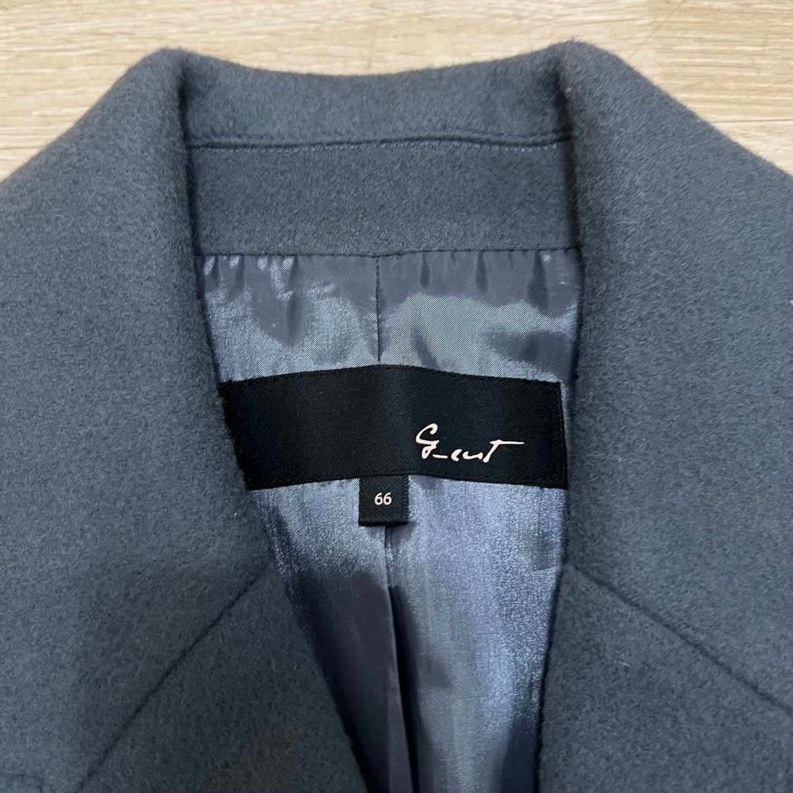 지고트 여성 캐시미어 벨티드 슬리브리스 랩코트 [블루쉬 그레이] 66 상품이미지4