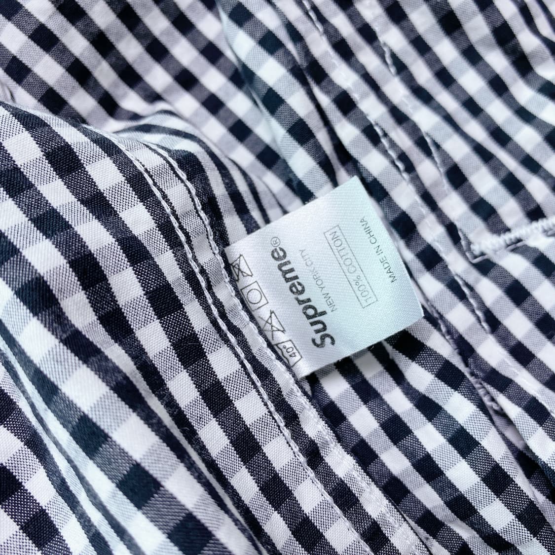 old supreme 슈프림 깅엄체크 블루종 자켓 (M) 상품이미지6