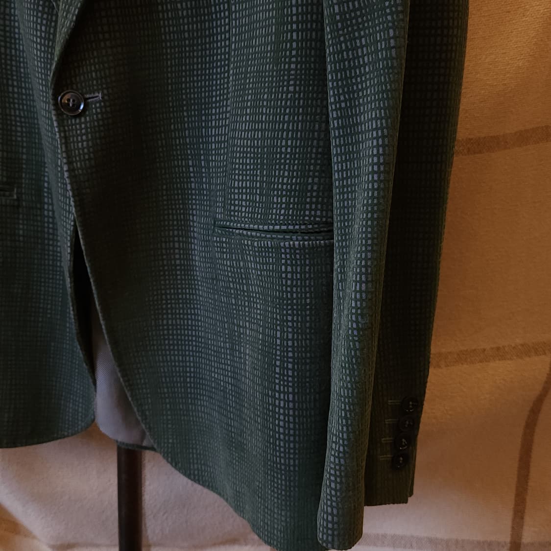 아르마니 블레이져 자켓 웹 디테일 원버튼 싱글 자켓 그린 50 상품이미지5