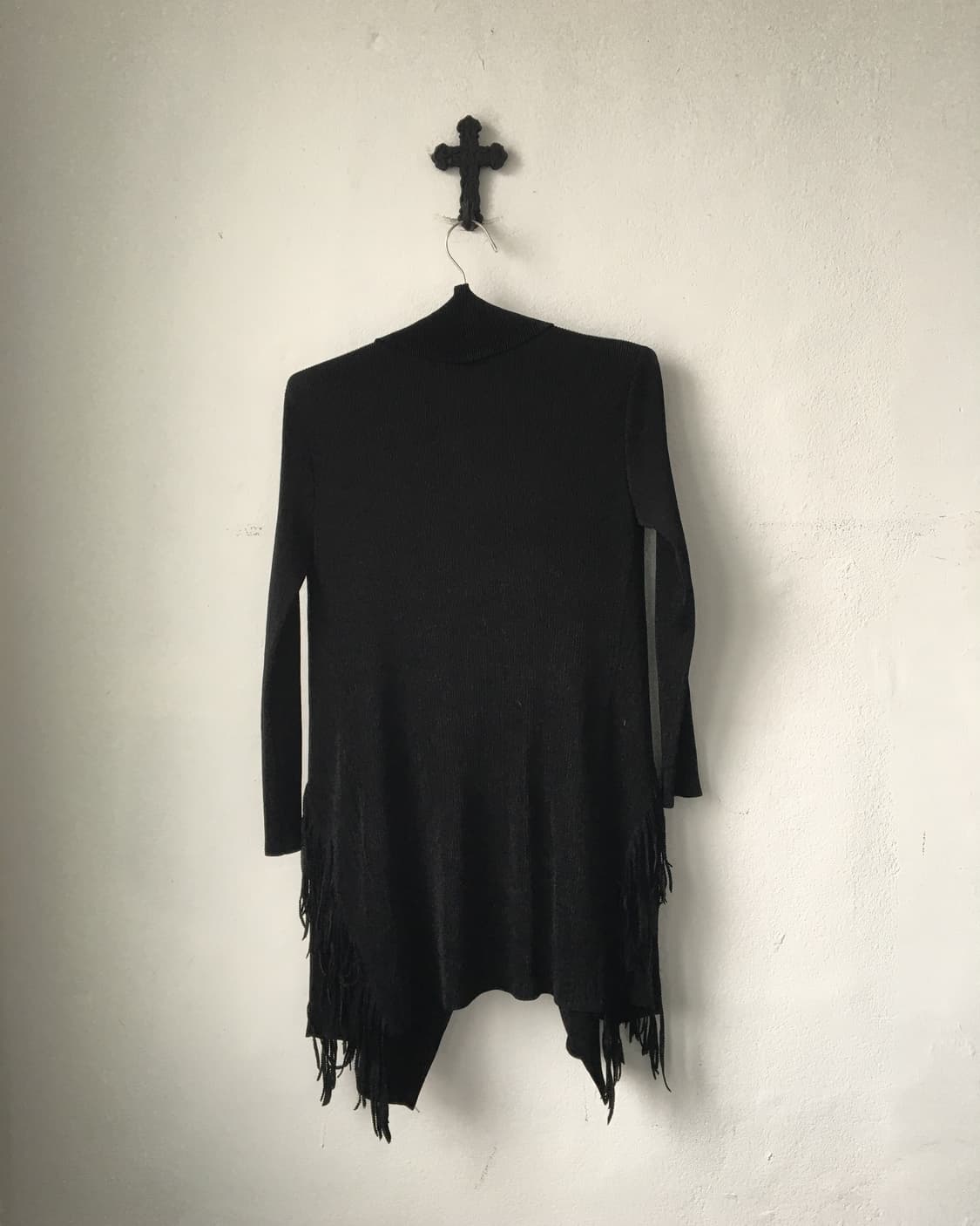Fringe point pleats drape open cardigan 상품이미지3