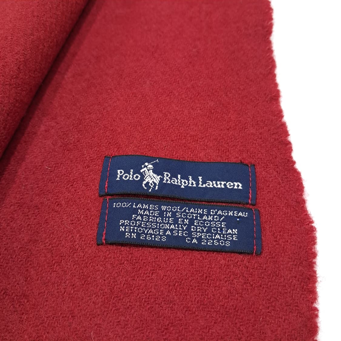 MX595 폴로 90s 스코틀랜드판 램스울 레드 머플러 목도리 상품이미지5