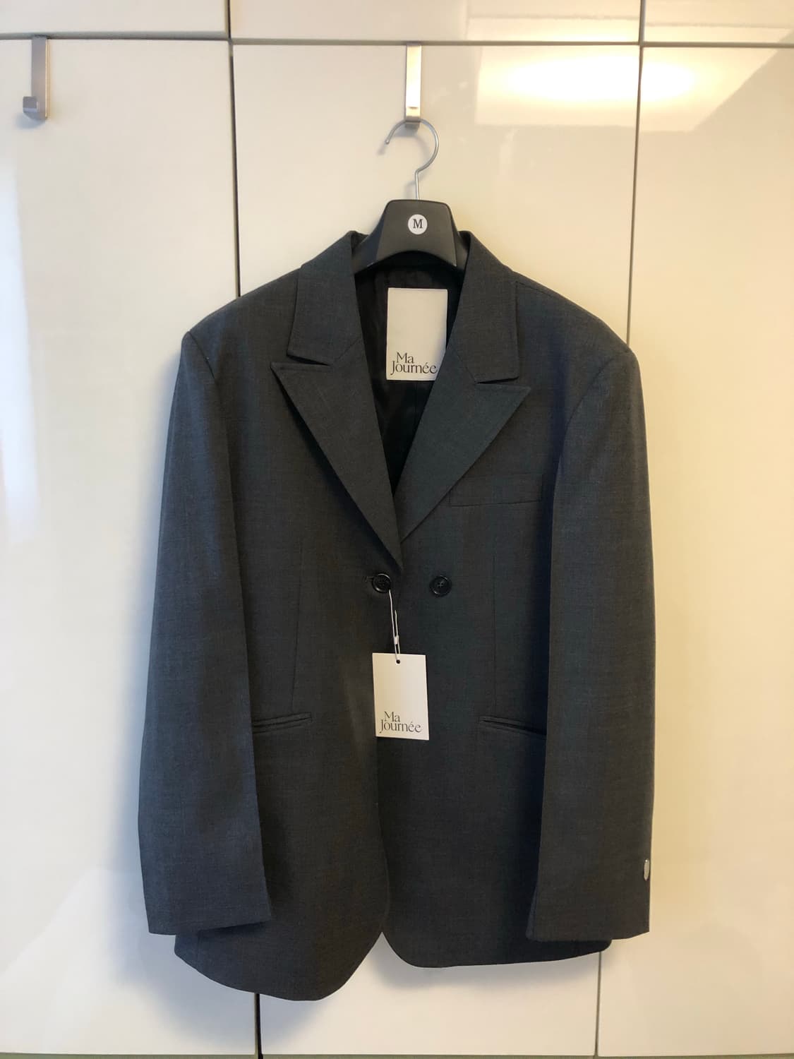 마조네 보이프렌드 더블 버튼 자켓 멜란지 그레이 M 상품이미지3