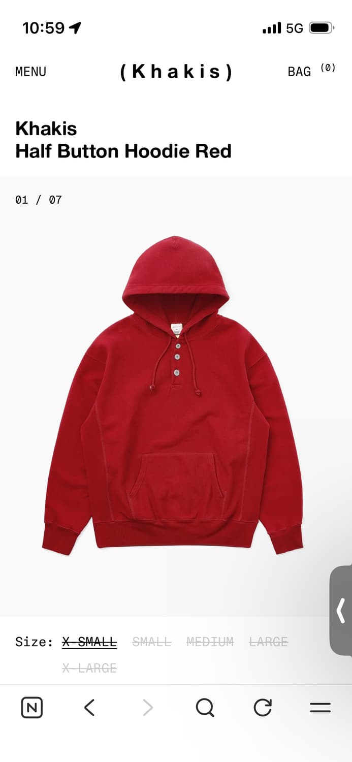 카키스 버튼 후디 라지 사이즈 구해요 (레드) 상품이미지1