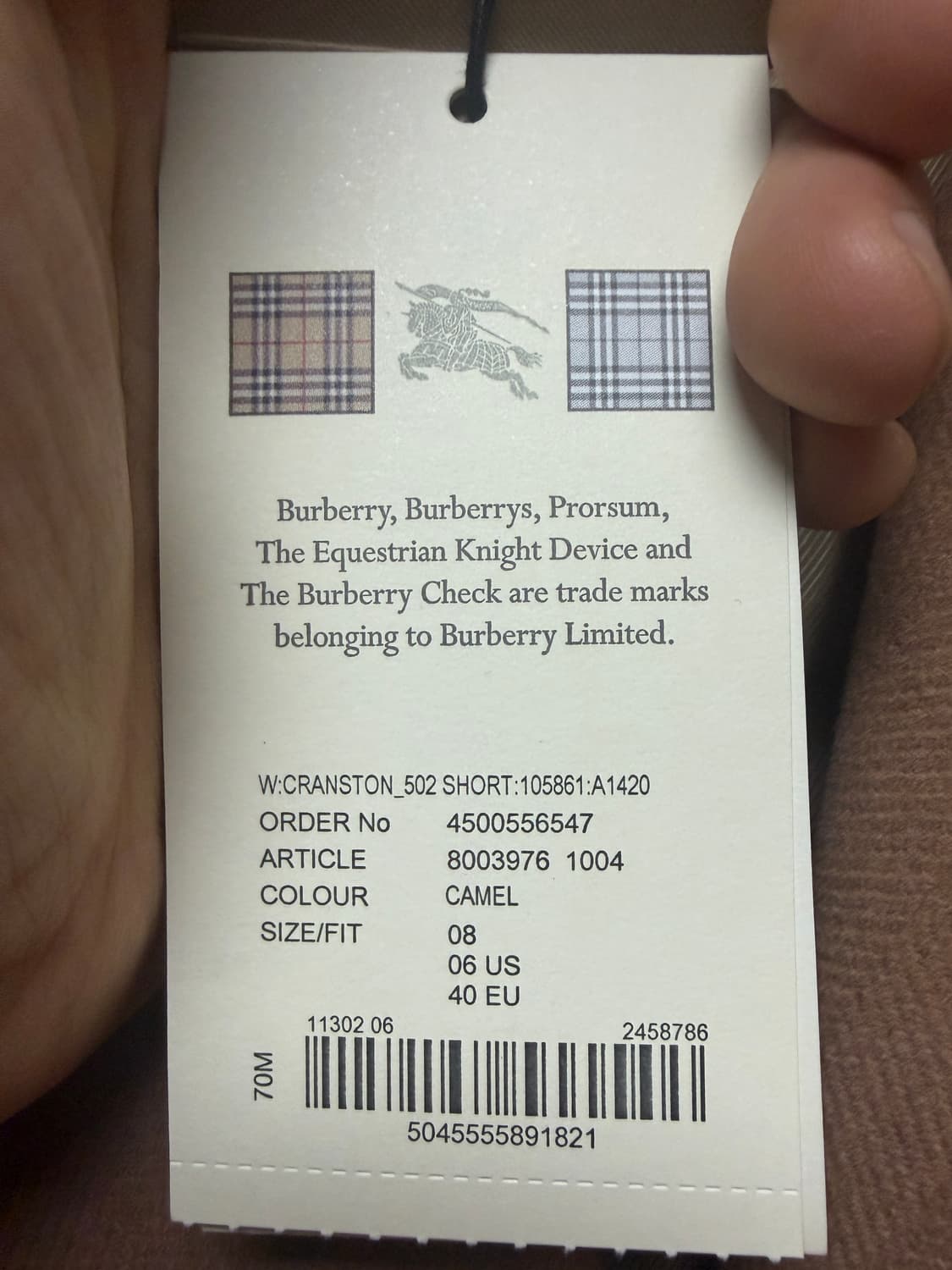 버버리 CRANSTON 카멜 트렌치 코트 US08 새상품 상품이미지4