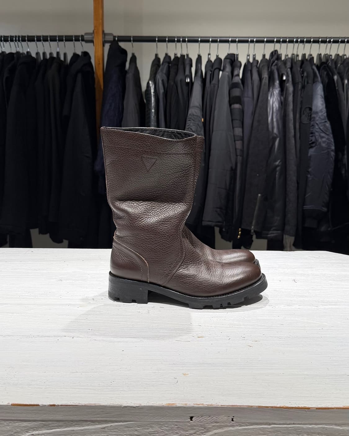 질샌더 브라운 레더 미들 부츠 상품이미지4