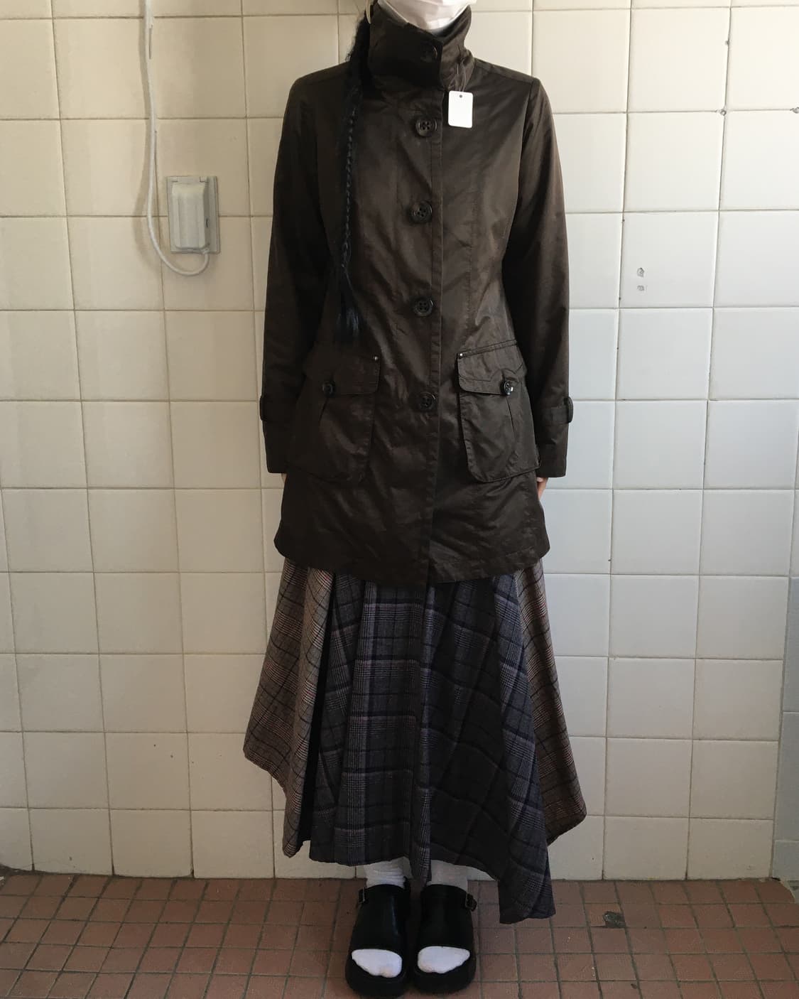 Unbalanced check pattern skrit 상품이미지4