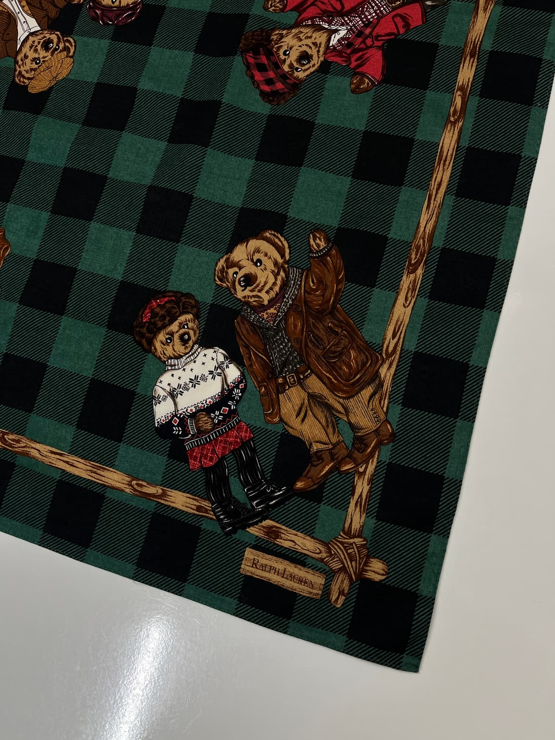 90's 폴로 랄프로렌 블랙와치 패밀리베어 스카프 상품이미지3