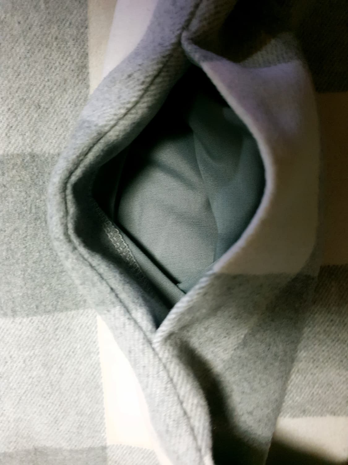 (빈티지) 버쉬카 릴렉스드핏 심포켓 체크 플란넬 셔츠 그레이 (M) 상품이미지3