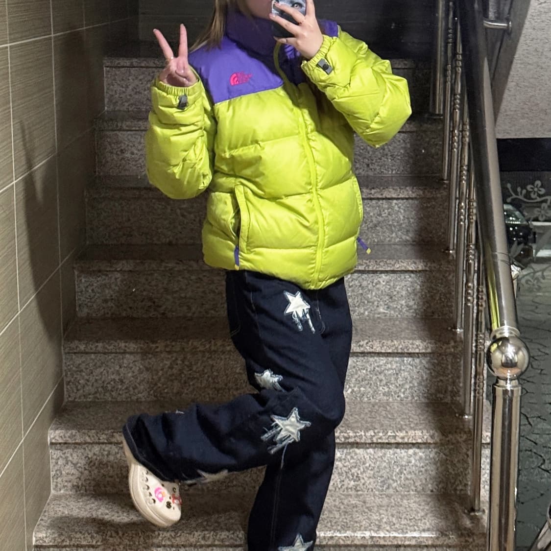 노스페이스 눕시 700 라임 구스다운패딩 상품이미지2