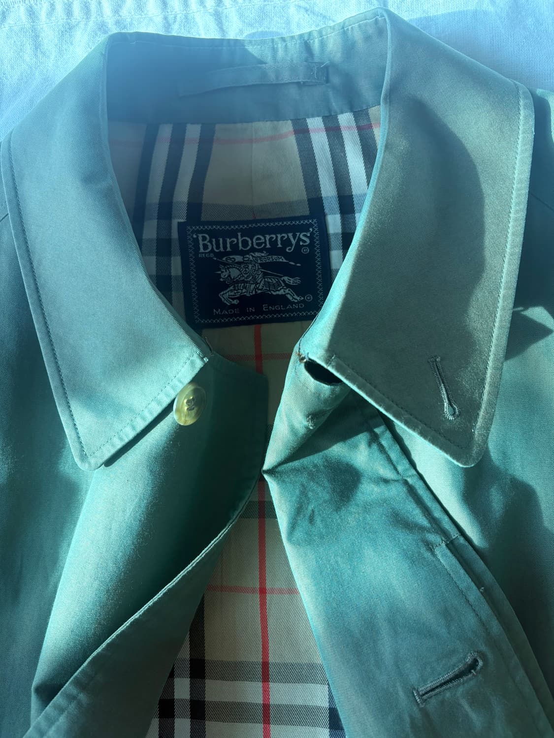 Vintage 80s ~90s 버버리 원패널 코튼100% 싱글 코트 상품이미지5