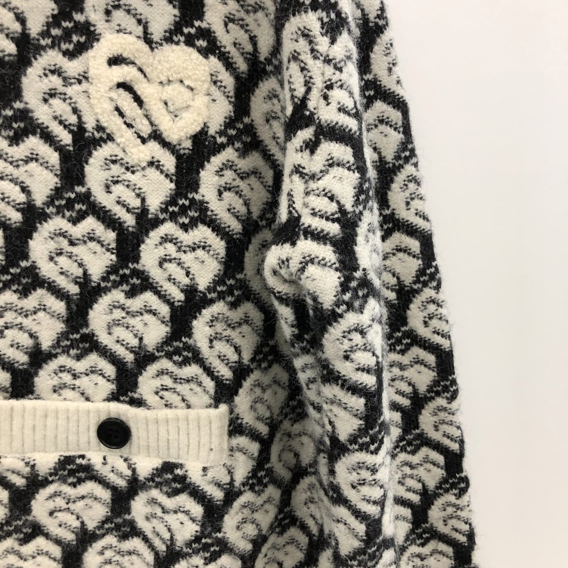 쥬시쥬디 더블하트 패턴 니트가디건 90  상품이미지2