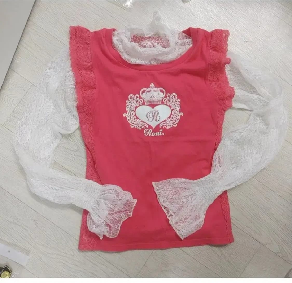 빈티지나시티셔츠달천대장y2k일브핀터깔히메갸루프릴리본로걀탑딱붙는티레이스 상품이미지1