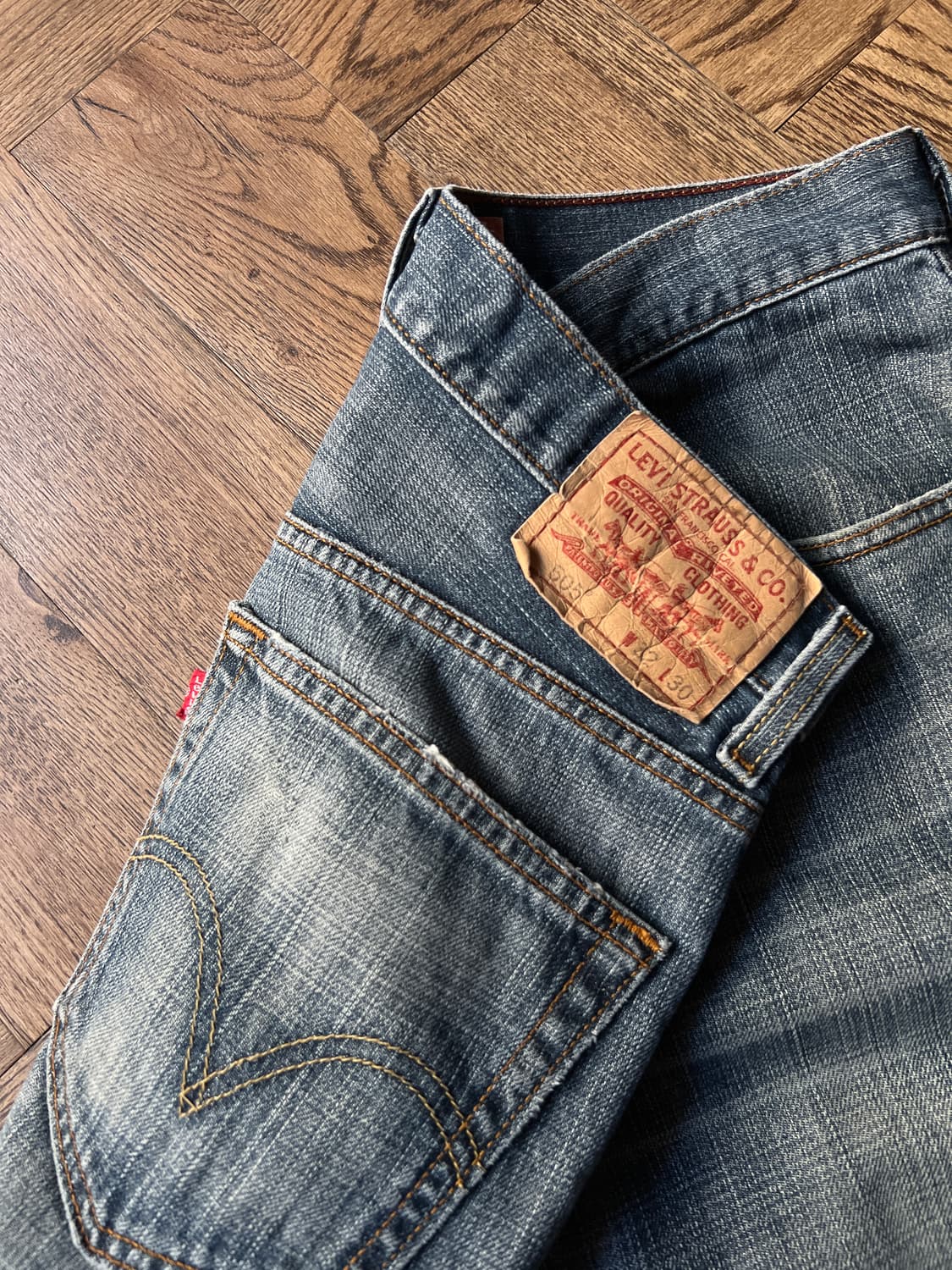 [32]00's 리바이스 USA 505 빈티지 워싱 맥시코제 데님 팬츠 상품이미지6