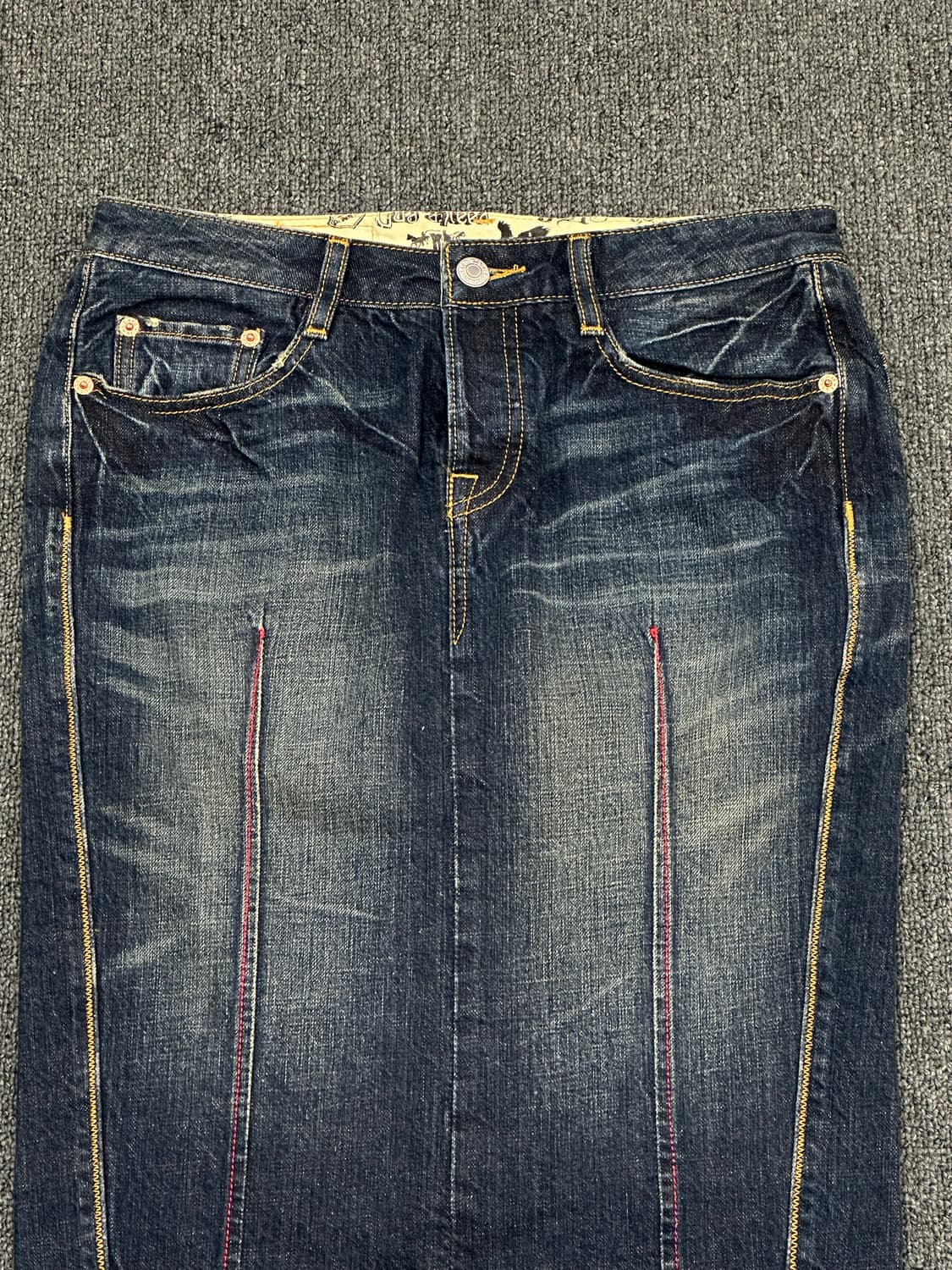 M)Levi 리바이스 빈티지 진청 커팅 데님 스커트 상품이미지3