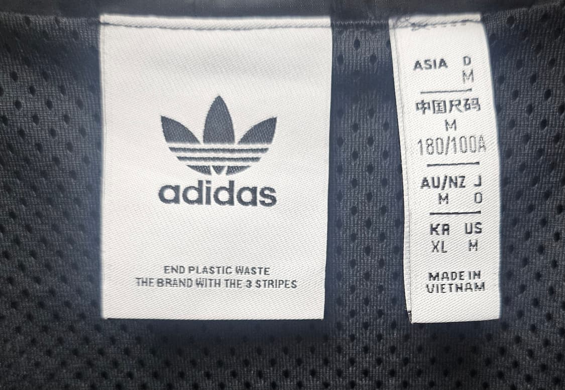 (105~110)XL☆초대장급☆아디다스 파이어버드백로고[검흰]우븐바람막이 상품이미지2