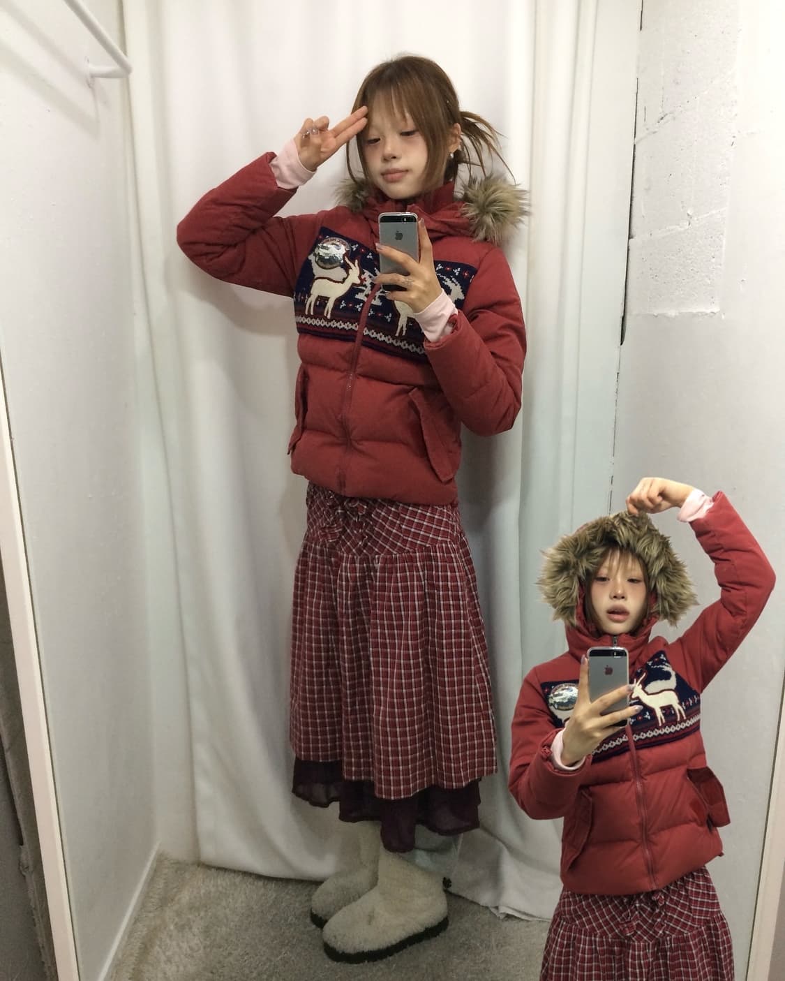 J 지프 사슴 패딩 코디 J 상품이미지1