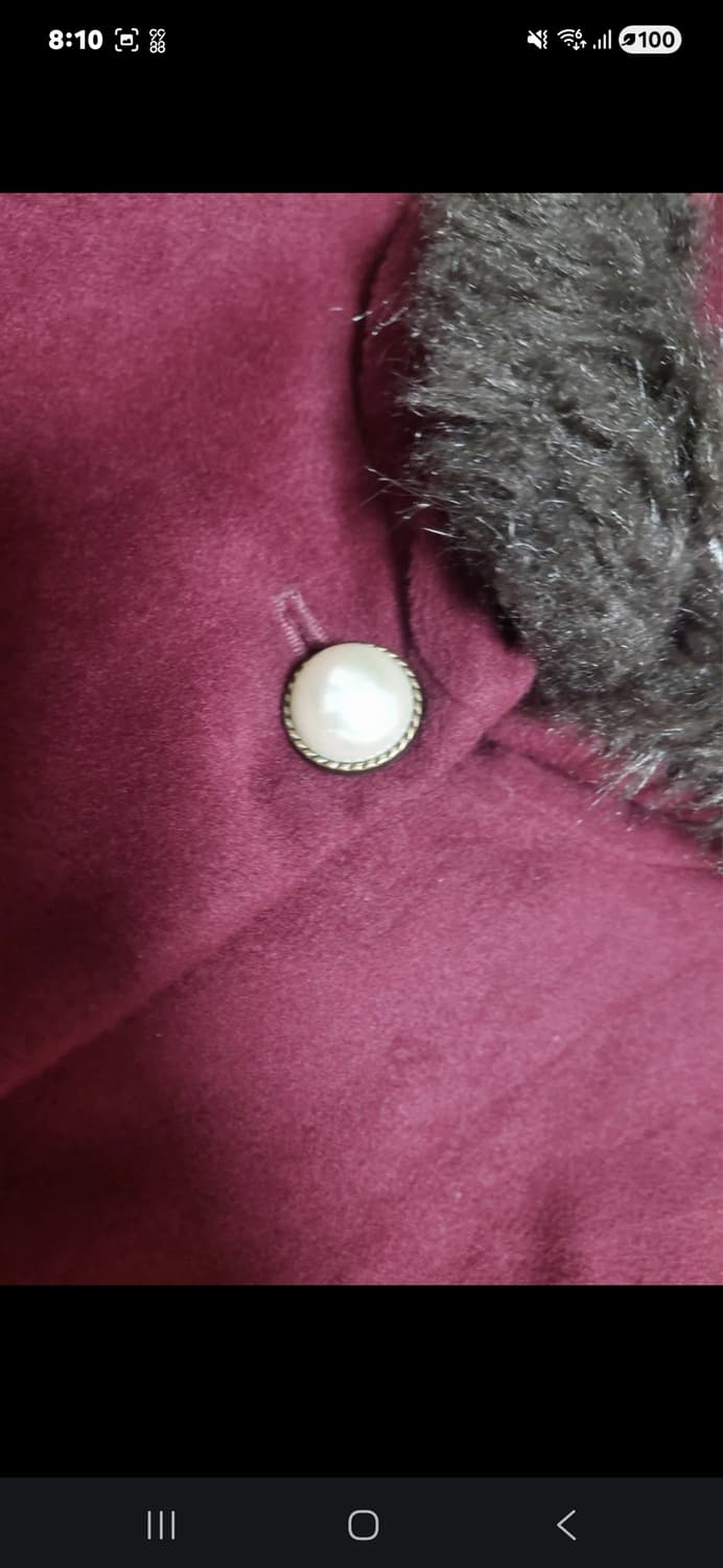 액시즈팜 axes femme 와인색 퍼 자수 롱코트 상품이미지4