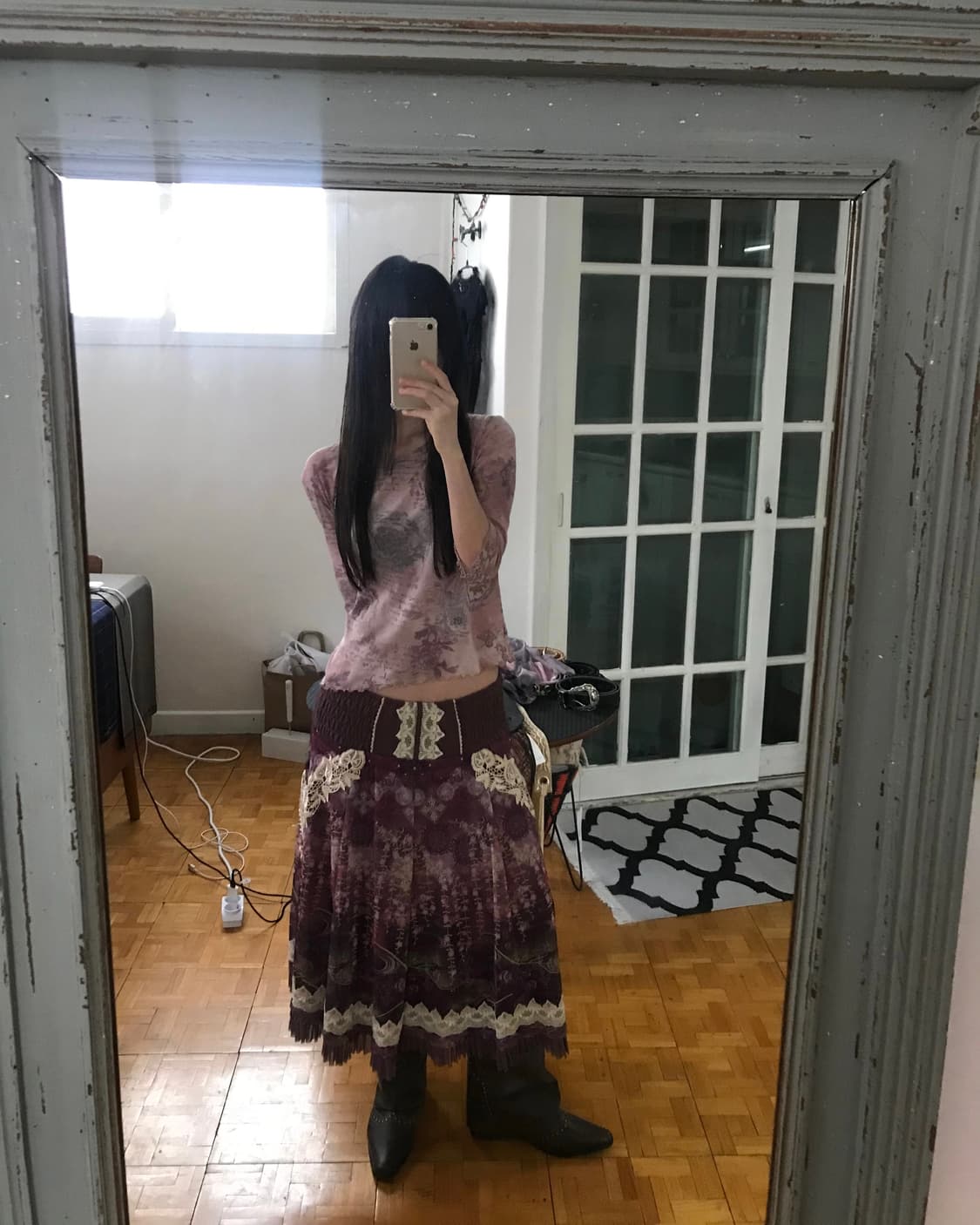 vintage pattern lace skirt  상품이미지7