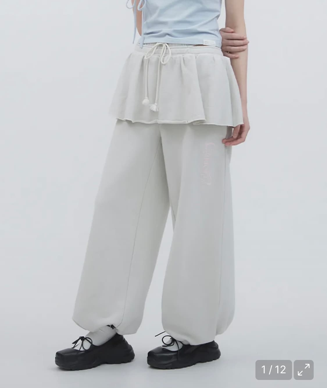 뚜오미오 DOUBLE WAIST SKIRT SWEATPANTS 상품이미지2