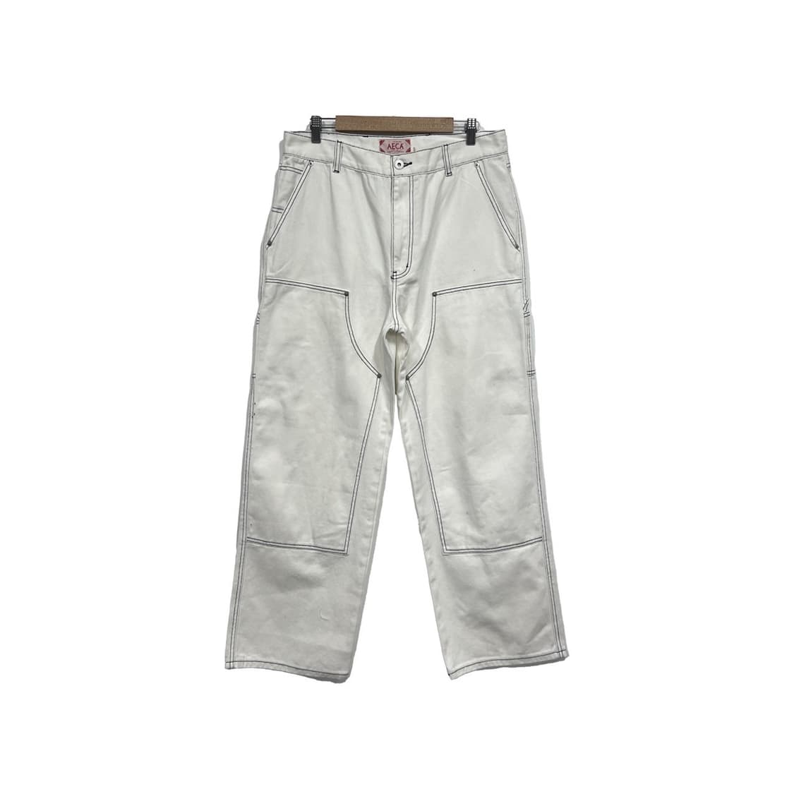 에이카화이트 더블니 와이드핏 워크웨어 데님 팬츠 상품이미지1