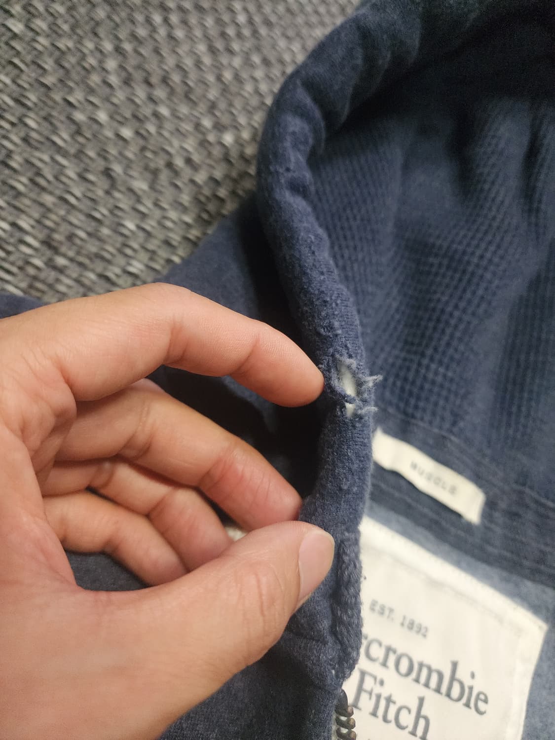 아베크롬비 네이비 후드집업 XL  상품이미지4