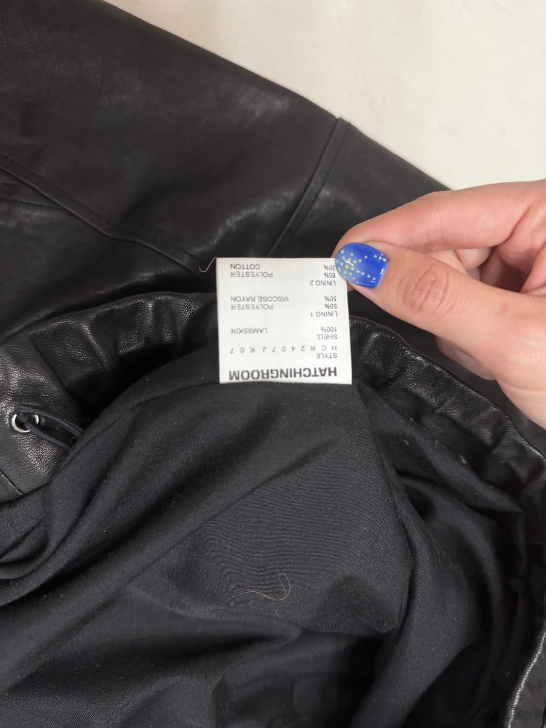 해칭룸 램스킨 후드 레더자켓 블랙 24FW 상품이미지3