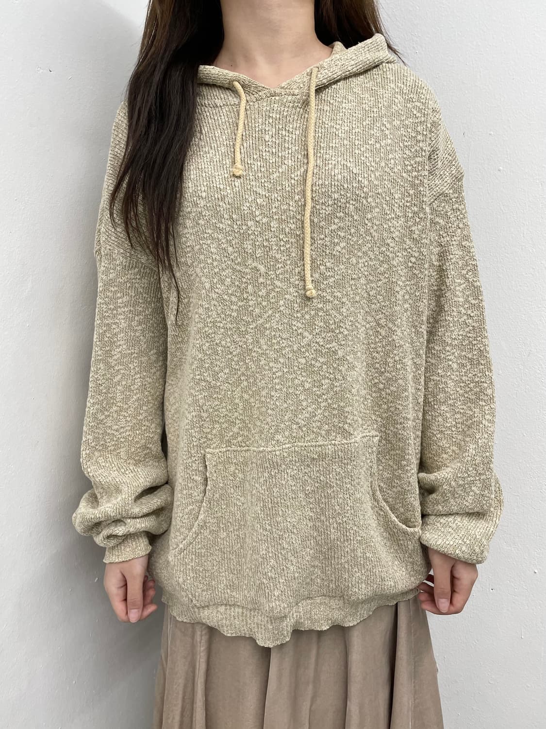 L.L.bean 베이지 후디 니트 상품이미지1