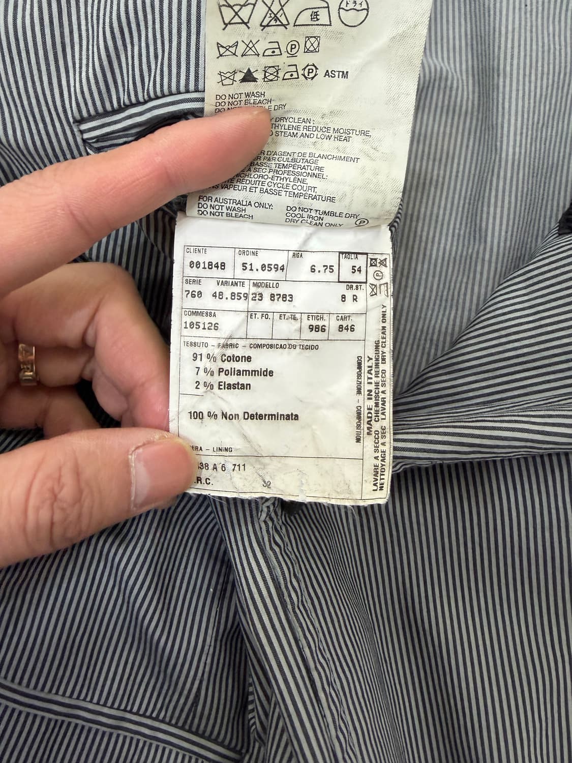 정품) 프라다 남성 스트라이프 패턴 남성 자켓 54(105) 상품이미지8