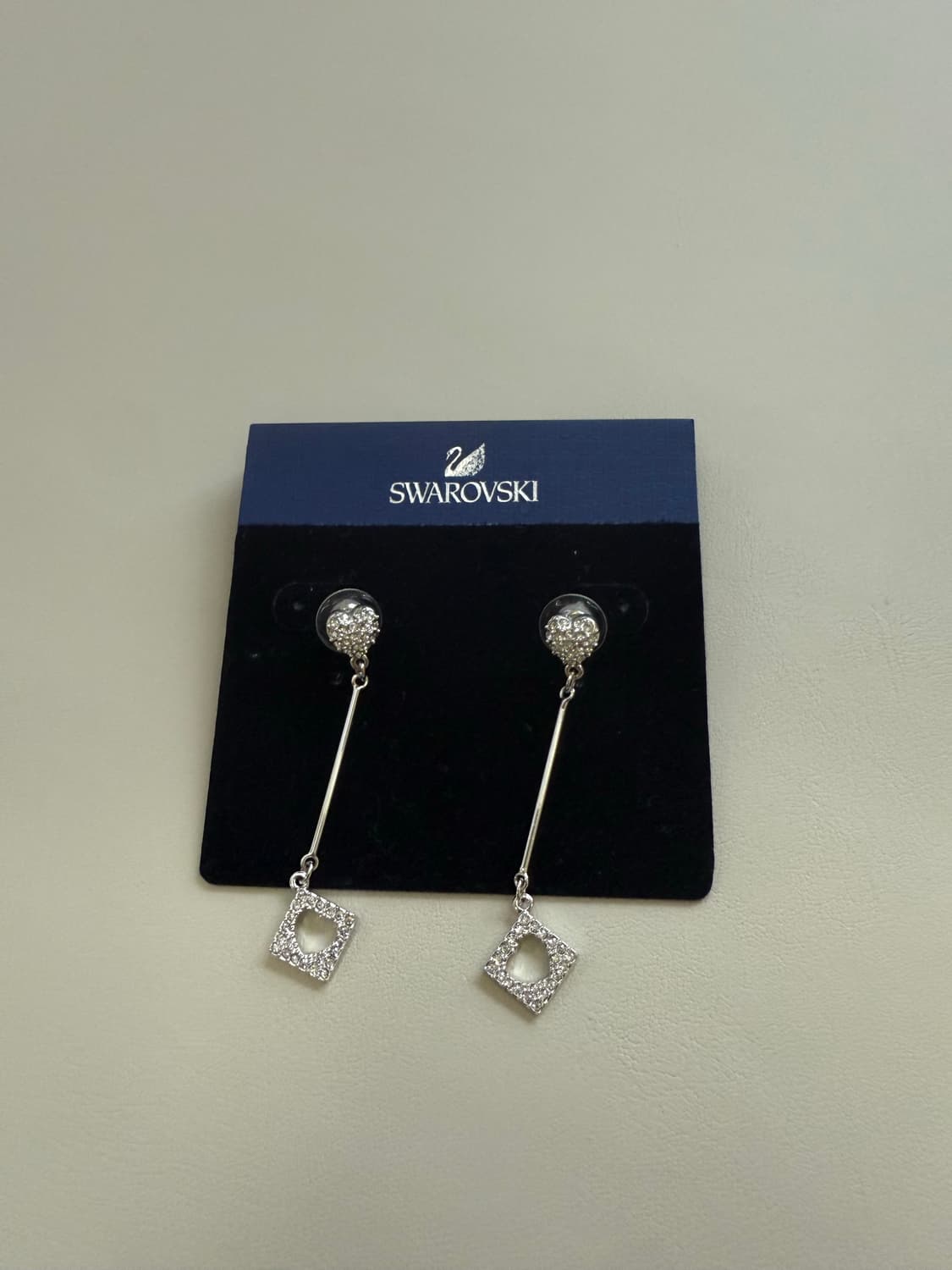 스와로브스키 스퀘어 드롭 이어링 실버 은 금 골드 다이아 스톤헨지 티파니 상품이미지6