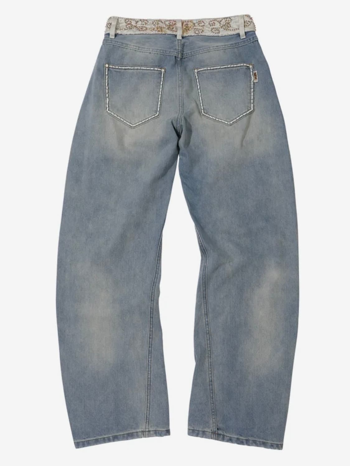 스컬프터 비즈 웨이스트 데님 팬츠 미드 블루 상품이미지3