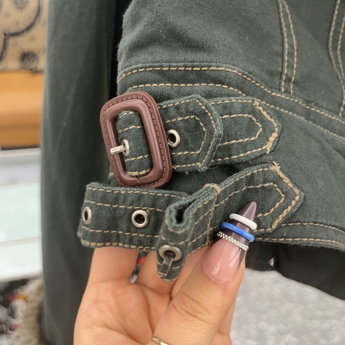 빈티지 보헤미안시크 퍼 무스탕 크롭 자켓 90 C07656 상품이미지6