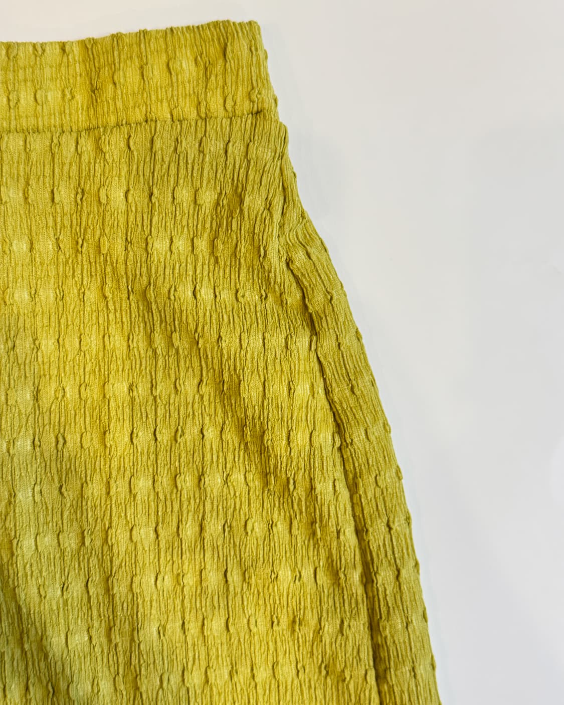 Olive Green Seersucker Textured Skirt 상품이미지2