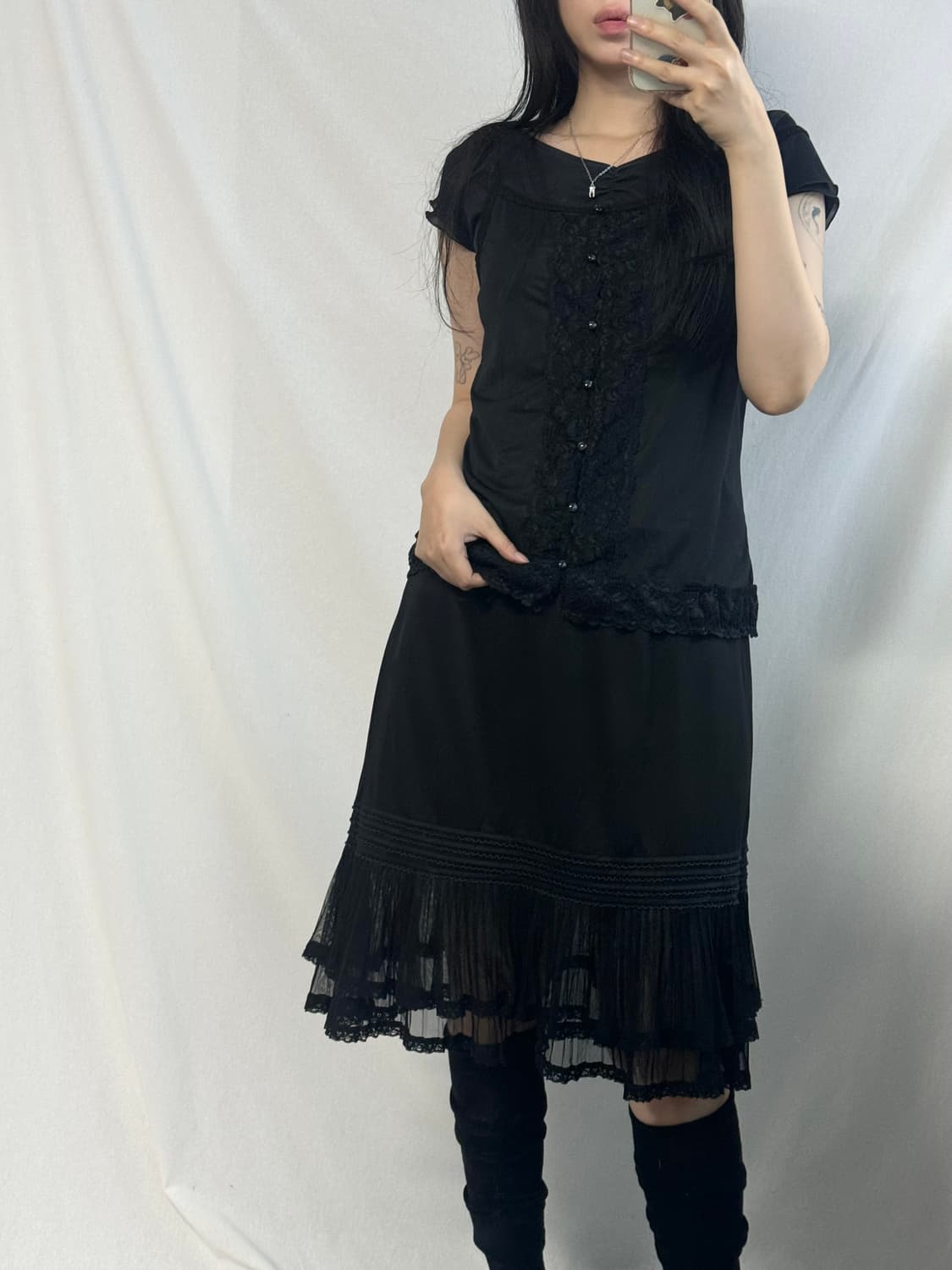 레이스 셔링 새틴 디테일 3pcs SET 상품이미지2