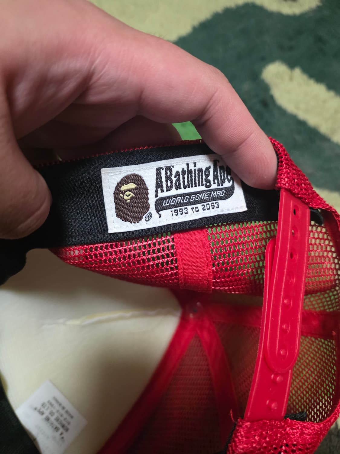 [OS]베이프 GOAPE 포인트 컬리지 메쉬캡 레드 상품이미지3