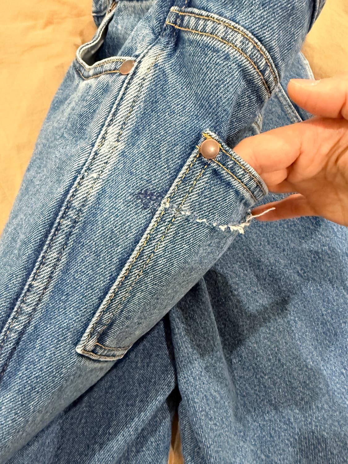 Cristaseya 크리스타세야 블리치드 하이웨스트 데님 청바지 상품이미지9